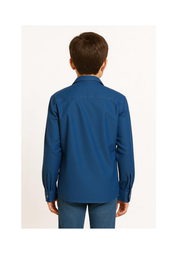 CHARCHIT Boys Cotton Regular Fit Plain Full Sleeves Casual Shirt - Image 2